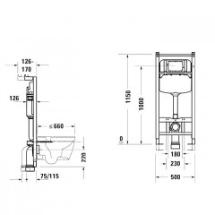 Duravit DuraSystem Монтажный элемент для подвесного унитаза в сборке (СПЕЦЕНА с января 2025)