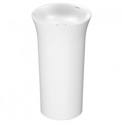 Duravit White Tulip Раковина ? 500 мм напольная, без отв под смес, с керам крышкой, без перелива, сифон, слив в стену, с WonderGliss, цвет: белый