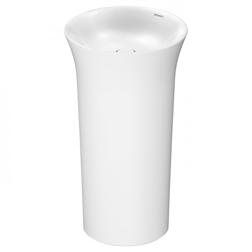Duravit White Tulip Раковина ? 500 мм напольная, без отв под смес, с керам крышкой, без перелива, сифон, слив в стену, с WonderGliss, цвет: белый