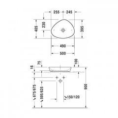 Duravit Cape Cod Раковина 500mm без перелива, с 1 отв под смеситель, цвет белый(СПЕЦЦЕНА со склада поставщика!)