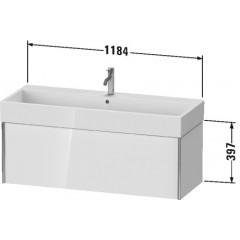 Duravit XViu Тумба подвесная 397x1184x454мм, для раковины #235012, 1 ящик, цвет: walnut dark/черный матовый