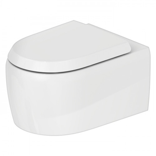 Duravit Qatego Унитаз подвесной безободковый 370х570 мм, с креплением Durafix.с установленными петлями из нерж. стали, цвет белый
