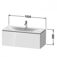 Duravit L-Cube Тумба подвесная под раковину # 234410, 1 выдвижное отделение, 400x1020x481мм, цвет White High Gloss
