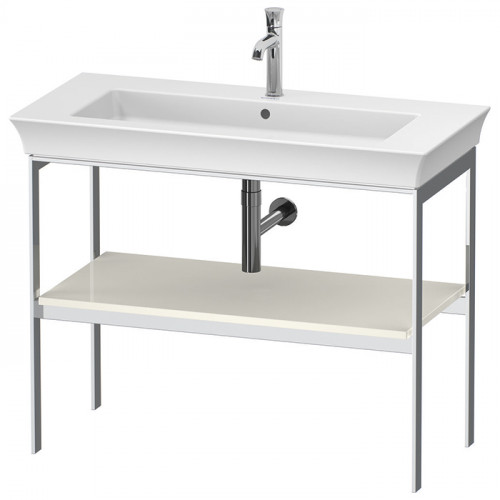 Duravit White Tulip Металлическая консоль, 760x984x450 мм, напольная, 1 дерев.полка, цвет: Nordic White HighGloss