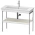 Duravit White Tulip Металлическая консоль, 760x984x450 мм, напольная, 1 дерев.полка, цвет: Nordic White HighGloss