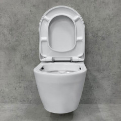 Duravit ME by Starck Унитаз подвесной Compact Rimless, вкл. крепление Durafix, 4,5л., 370x480мм, с покрытием WonderGliss Цвет: Белый