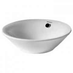 Duravit Раковина накладная круглая 530мм, без отв под смеситель, с переливом, цвет белый
