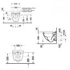 Duravit Starck 3 Унитаз подвесной , 485х360 мм, с креплением Durafix, цвет белый