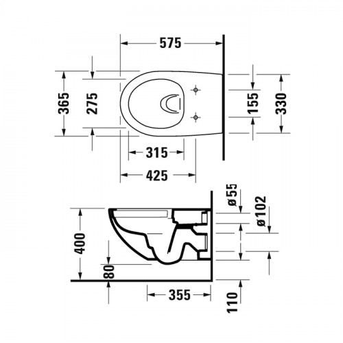 Duravit Architec Комплект: унитаз подвесн 575х365 мм, 257209 + сиденье с микролифтом быстросъемное 006969, цвет белый