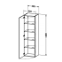 Duravit DuraStyle Колонна 1400x400x360mm, 1 дерца, 4 стеклянные полки, петли слева ,цвет орех натуральный 79