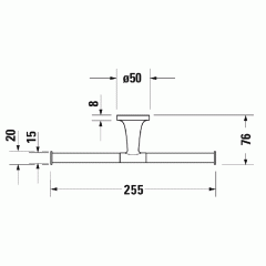Duravit Starck T Двойной держатель туалетной бумаги настенный, цвет: Stainless steel Brushed