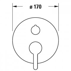 Duravit C.1 Смеситель для ванны скрытого монтажа (наружная часть круг) с перепускным клапаном, цвет: хром