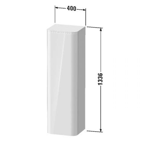 Duravit Happy D.2 Plus Комплект - Пенал подвесной 1336x400x360мм, 1дверь, 3 стекл. полки, DX c Декоративным Топ16x403x364мм, цвет: Графит суперматов