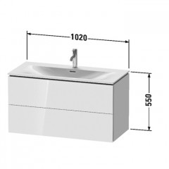 Duravit L-Cube Тумба подвесная под раковину # 234410, 2 ящика, 550x1020x481мм, цвет White High Gloss