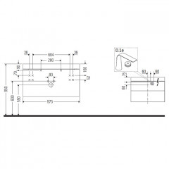 Duravit Happy D.2 Plus Тумба подвесная с умывальником 975х490х468 мм, с 1 отв под смесит, 2 ящика, выпуск и сифон в комплекте, цвет белый глянцевый