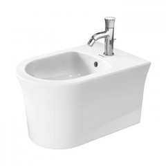 Duravit White Tulip Биде напольное 370x580х420 мм, с переливом, с 1 отв под смеситель, с WonderGliss, цвет: белый