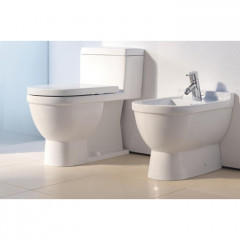 Duravit Starck 3 Биде напольное приставное 560х360 мм , с 1 отв. под смеситель, Цвет: белый+WonderGliss