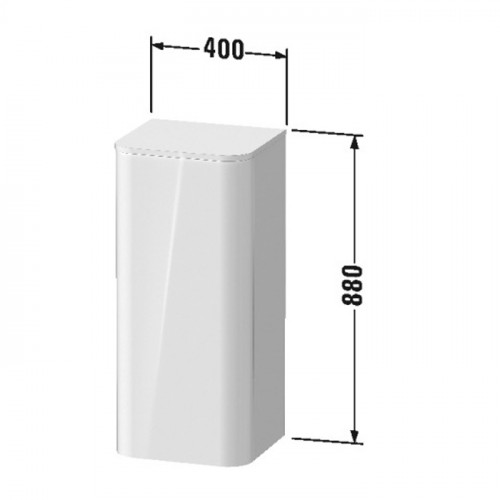 Duravit Happy D.2 Plus Пенал подвесной 880x400x360мм с 2 стеклянными полками, 1 дверь, петли слева, цвет: stone grey satin matt (без топа)