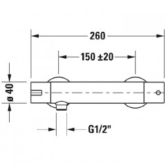 Duravit B.2 Смеситель для душа настенный, термостатический, цвет: хром