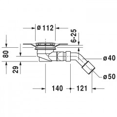 Duravit Выпуск для душевого поддона, цвет хром