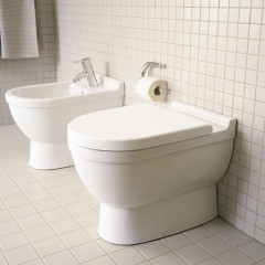 Duravit Starck 3 Биде напольное приставное 560х360 мм , с 1 отв. под смеситель, Цвет: белый+WonderGliss