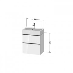 Duravit VA Раковина для мебели 60х40 см, с 1 отв под смеситель, цвет белый +WonderGliss