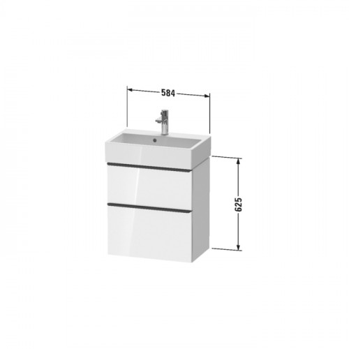 Duravit VA Раковина для мебели 60х40 см, с 1 отв под смеситель, цвет белый +WonderGliss