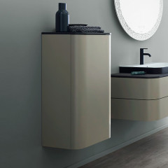 Duravit Happy D.2 Plus Пенал подвесной 880x400x360мм с 2 стеклянными полками, 1 дверь, петли слева, цвет: stone grey satin matt (без топа)