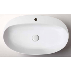 AZZURRA ELEGANCE CIRCLE раковина накладная 60х42см с 1 отв. под смеситель, цвет белый (цена по акции со склада!)