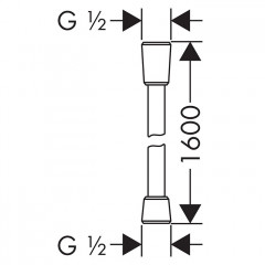 Hansgrohe Isiflex’B Душевой шланг 1600 мм, цвет: серебристый металлик