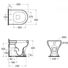 AZZURRA CHARME бачок высокий подвесной для унитаза пристенного, цвет белый