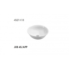 AZZURRA JUBILAEUM раковина накладная круглая диаметр 48*h18см без отв-й под смеситель, цвет белый (НЕ ПРОИЗВ!)