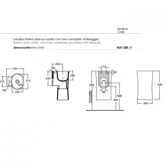 Azzurra Nativo Раковина подвесная 35х37хh62см с 1 отв. под смеситель, с креплением, цвет белый