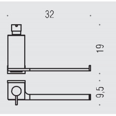 Colombo Look Дозатор для жидкого мыла с полотенцедержателем, подвесной, цвет: хром/матовое стекло