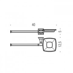 Colombo Portofino Мыльница с полотенцедержателем, DX, цвет: хром/матовое стекло