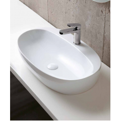 AZZURRA ELEGANCE CIRCLE раковина накладная 60х42см с 1 отв. под смеситель, цвет белый (цена по акции со склада!)