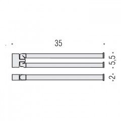 Colombo Lulu Полотенцедержатель двойной 35см, цвет: хром