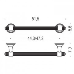 Colombo Hermitage Полотенцедержатель 51см, цвет: хром