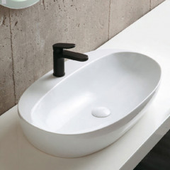 AZZURRA ELEGANCE CIRCLE раковина накладная 60х42см с 1 отв. под смеситель, цвет белый (цена по акции со склада!)