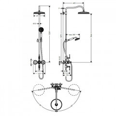 Axor Showers Душевая система с термостатом и верхним душем 1jet, цвет: хром