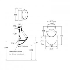 AZZURRA NUVOLA Крышка для писсуара, цвет белый/хром (микролифт)