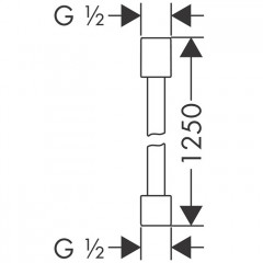 Axor Starck Шланг для ручного душа, 1,25 м, цвет: хром