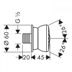 Hansgrohe Bodyvette Боковая форсунка 1/2, цвет: хром