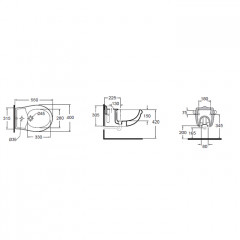 AZZURRA JUBILAEUM биде подвесное 55*40см с 1 отв под смеситель, с креплением KIT2000CF, цвет белый