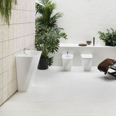 Azzurra Hera Унитаз напольный приставной безободковый 57х38х42 см, слив универсальный, с крепежом, цвет белый