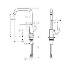 Hansgrohe Focus, Смеситель для кухни, Цвет: хром