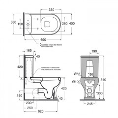 AZZURRA CHARME бачок для унитаза моноблока, цвет белый