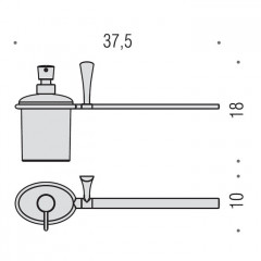 Colombo Land Полотенцедержатель 37.5 см с дозатором, DX, цвет: хром/матовое стекло