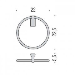 Colombo Luna Полотенцедержатель кольцо 22см, цвет: хром