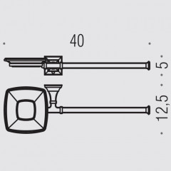 Colombo Portofino Мыльница с полотенцедержателем, SX, цвет: хром/матовое стекло